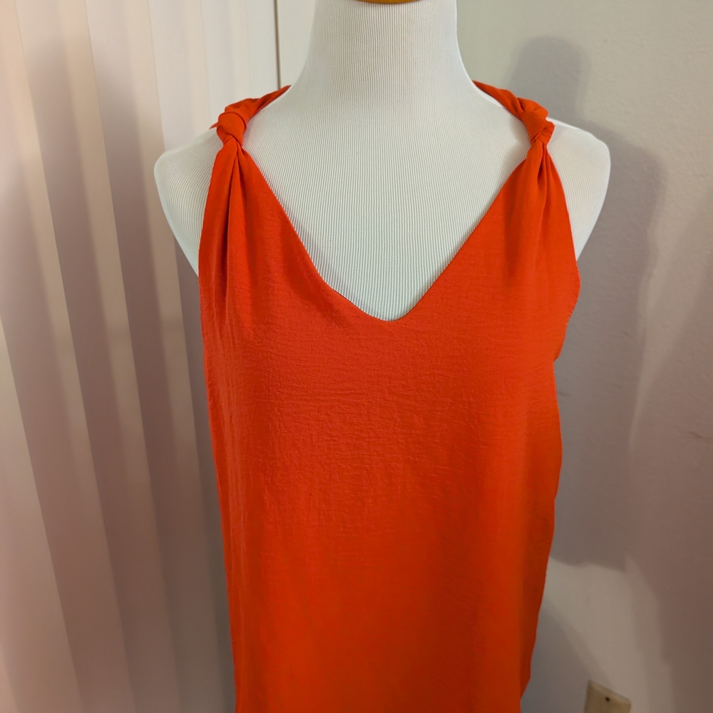 Vibrant Orange Sleeveless Top